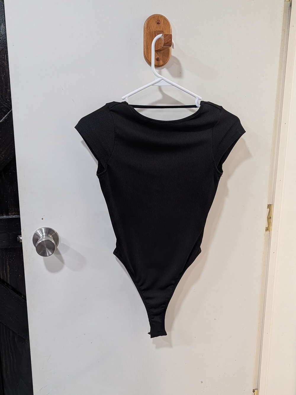 Princess Polly Black Cap Sleeve Bodysuit Open Back